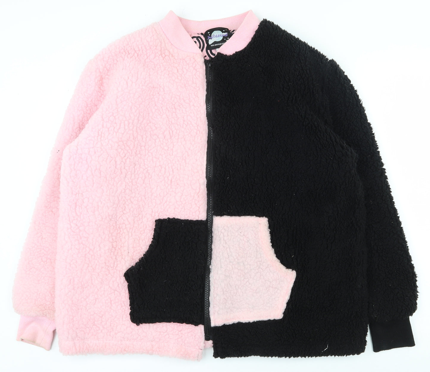 Jungle Club Womens Multicoloured   Biker Jacket Size XL  Zip - Smiley faces on lining