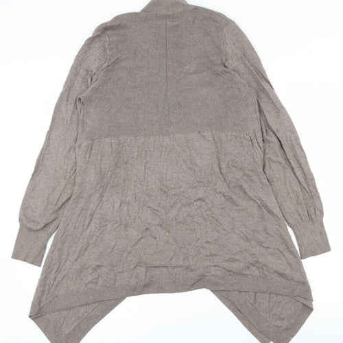 TU Womens Brown V-Neck  Cotton Cardigan Jumper Size 12