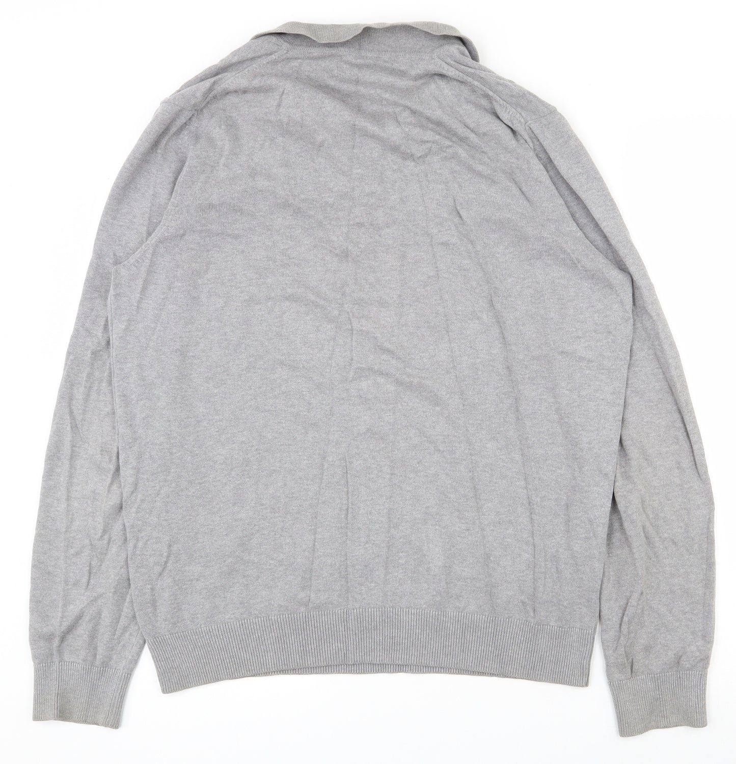 Ben Sherman Mens Grey  100% Cotton  Polo Size L Collared Pullover