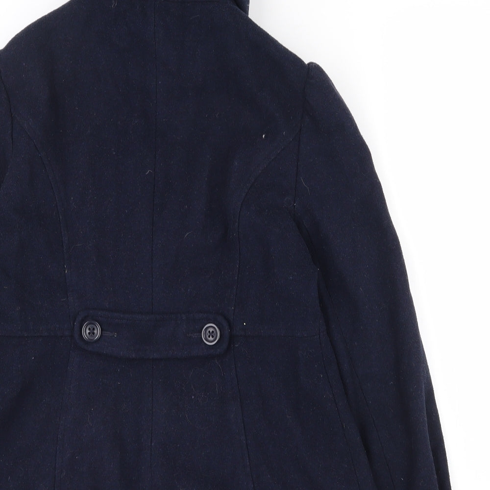 New Look Womens Blue   Pea Coat Coat Size 10  Button