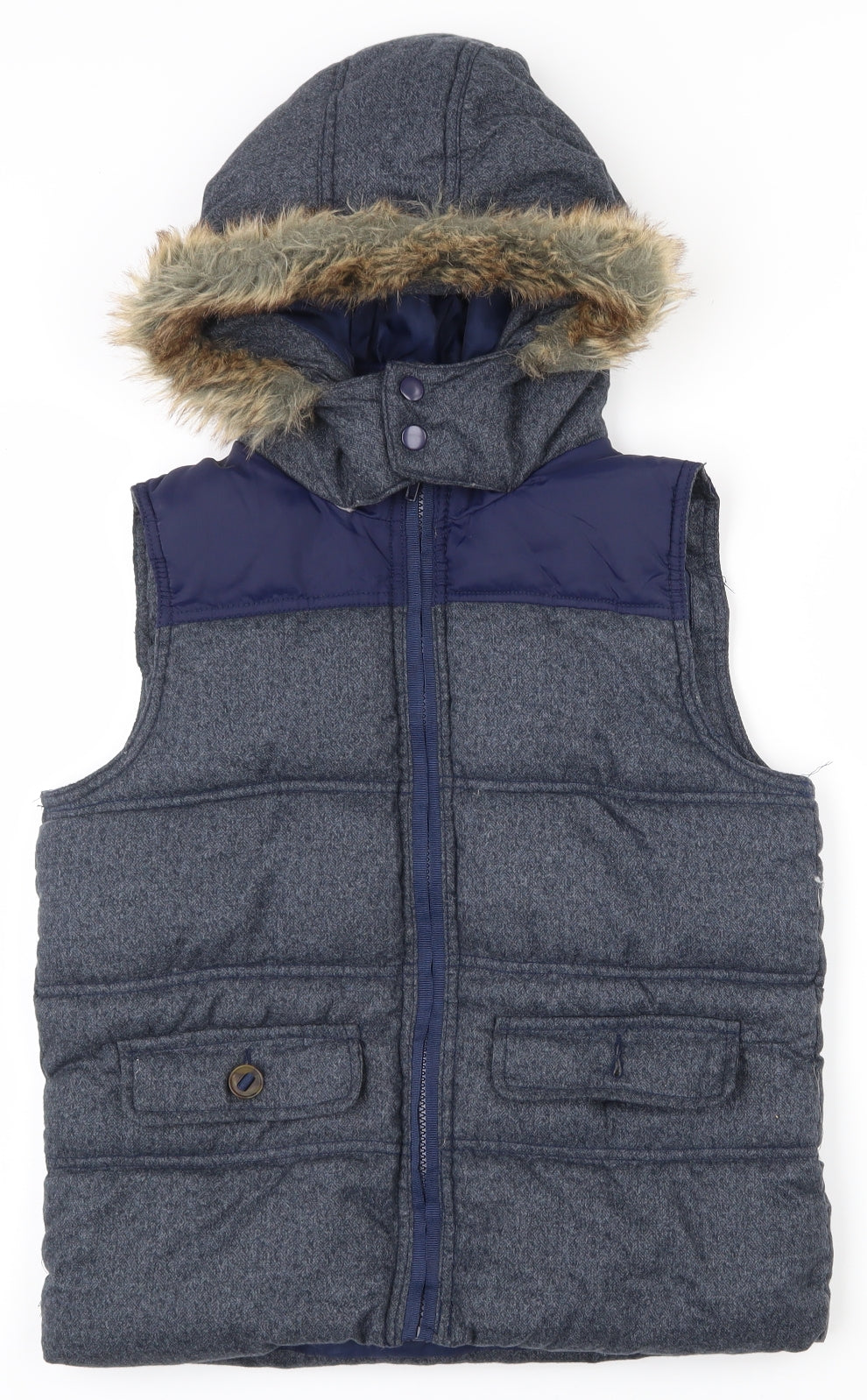 Primark Boys Grey   Gilet Coat Size 10-11 Years  Zip