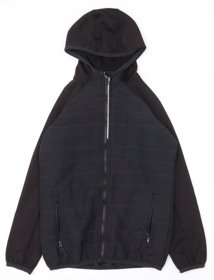 Crane Boys Black Jacket Coat Size 9-10 Years Zip