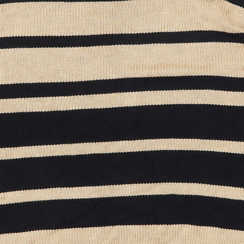 Marks and Spencer Womens Beige Boat Neck Polka Dot Viscose Pullover Jumper Size 16