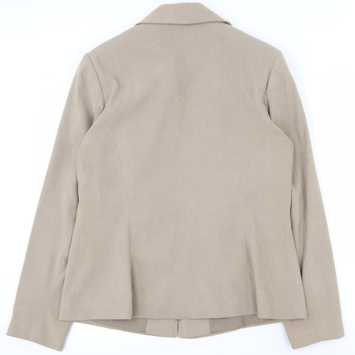 Mia Moda Womens Beige   Jacket  Size 12  Zip