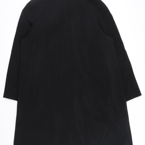 Marks and Spencer Womens Black   Overcoat Coat Size 14  Button