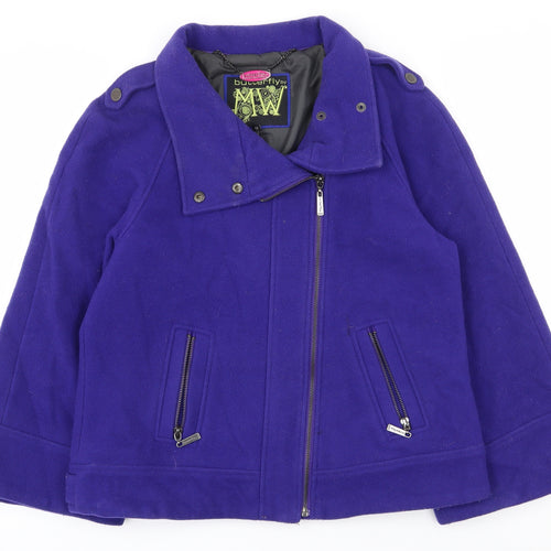 Butterfly Womens Purple   Pea Coat Coat Size 12  Zip