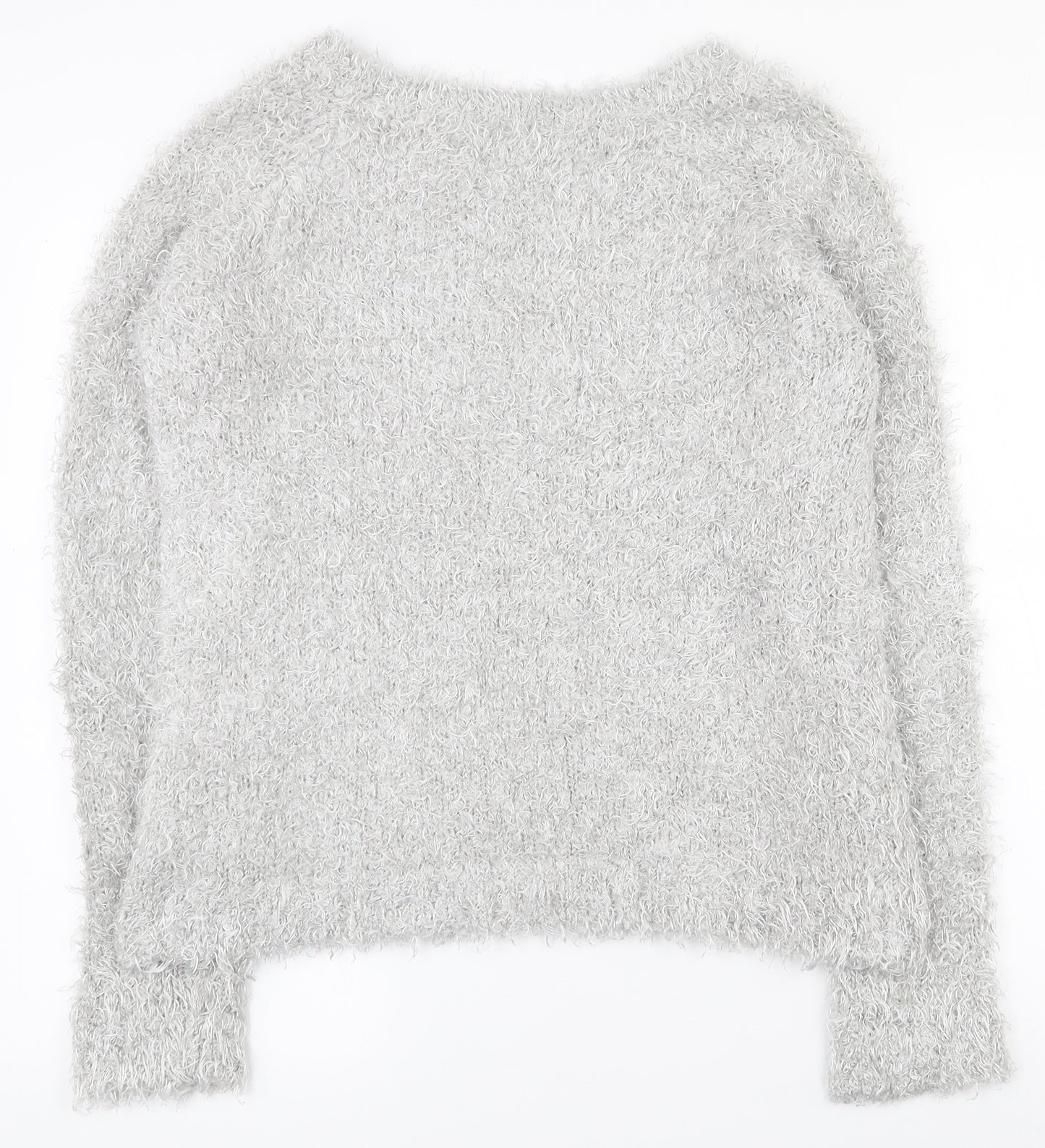 Atmosphere Womens Grey Boat Neck Houndstooth Polyester Pullover Jumper Size 12