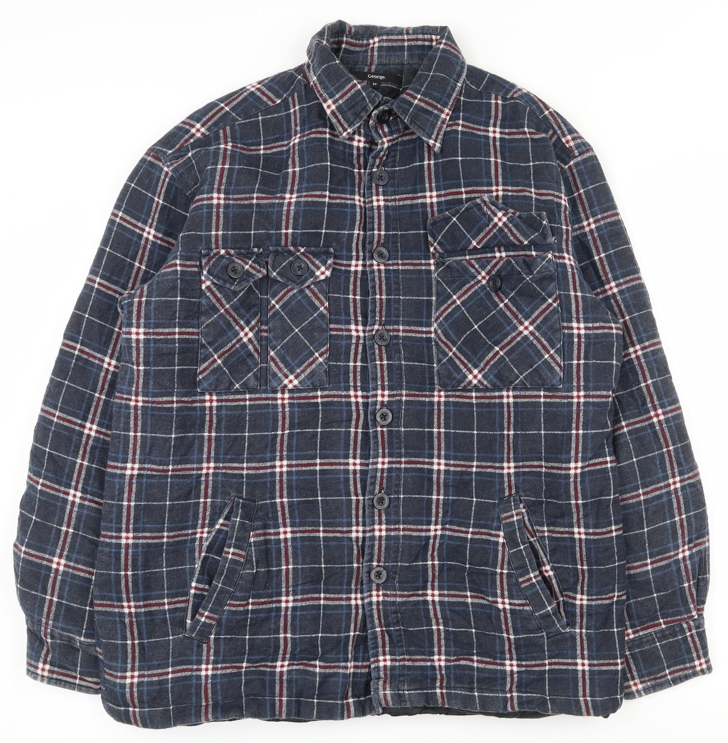 George Mens Multicoloured Plaid  Jacket  Size M  Button