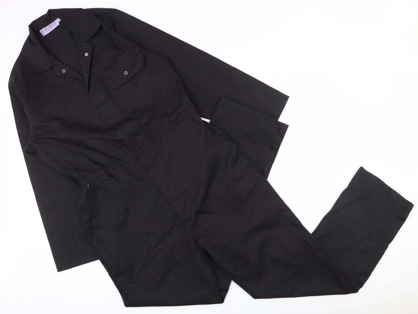 Benchmark Mens Black  Polyester Trousers  Size S L30 in Regular Snap - Coverall onepiece