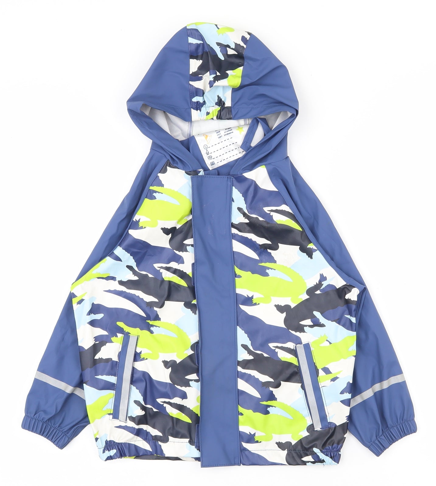 Lupilu Boys Multicoloured Animal Print  Rain Coat Coat Size 2-3 Years  Zip - 2-4y