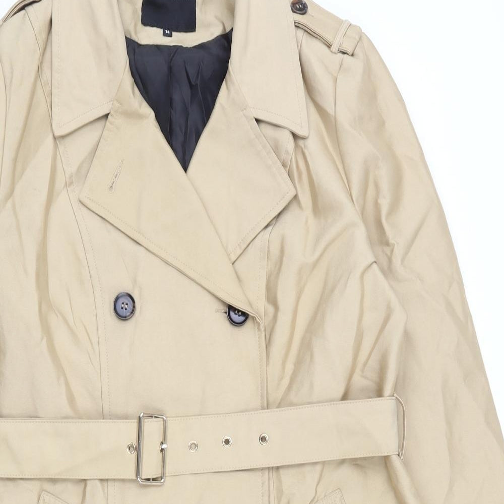 New Look Womens Beige   Trench Coat Coat Size 14  Button