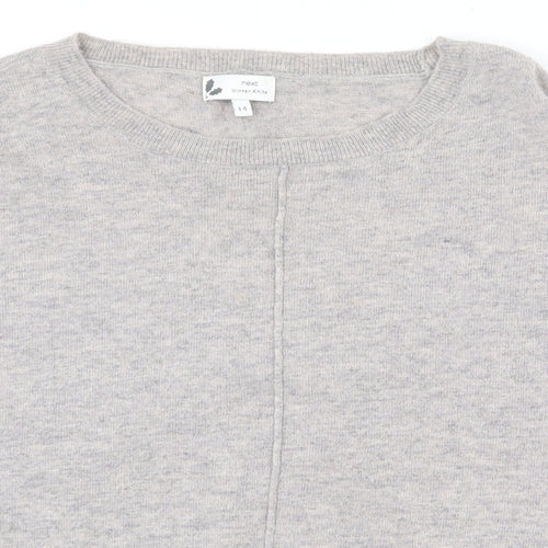 NEXT Womens Grey Boat Neck  Wool Pullover Jumper Size 14