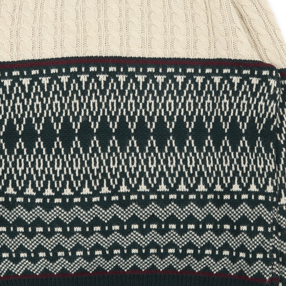 Cedar Wood State Mens Multicoloured Round Neck Geometric Acrylic Pullover Jumper Size L