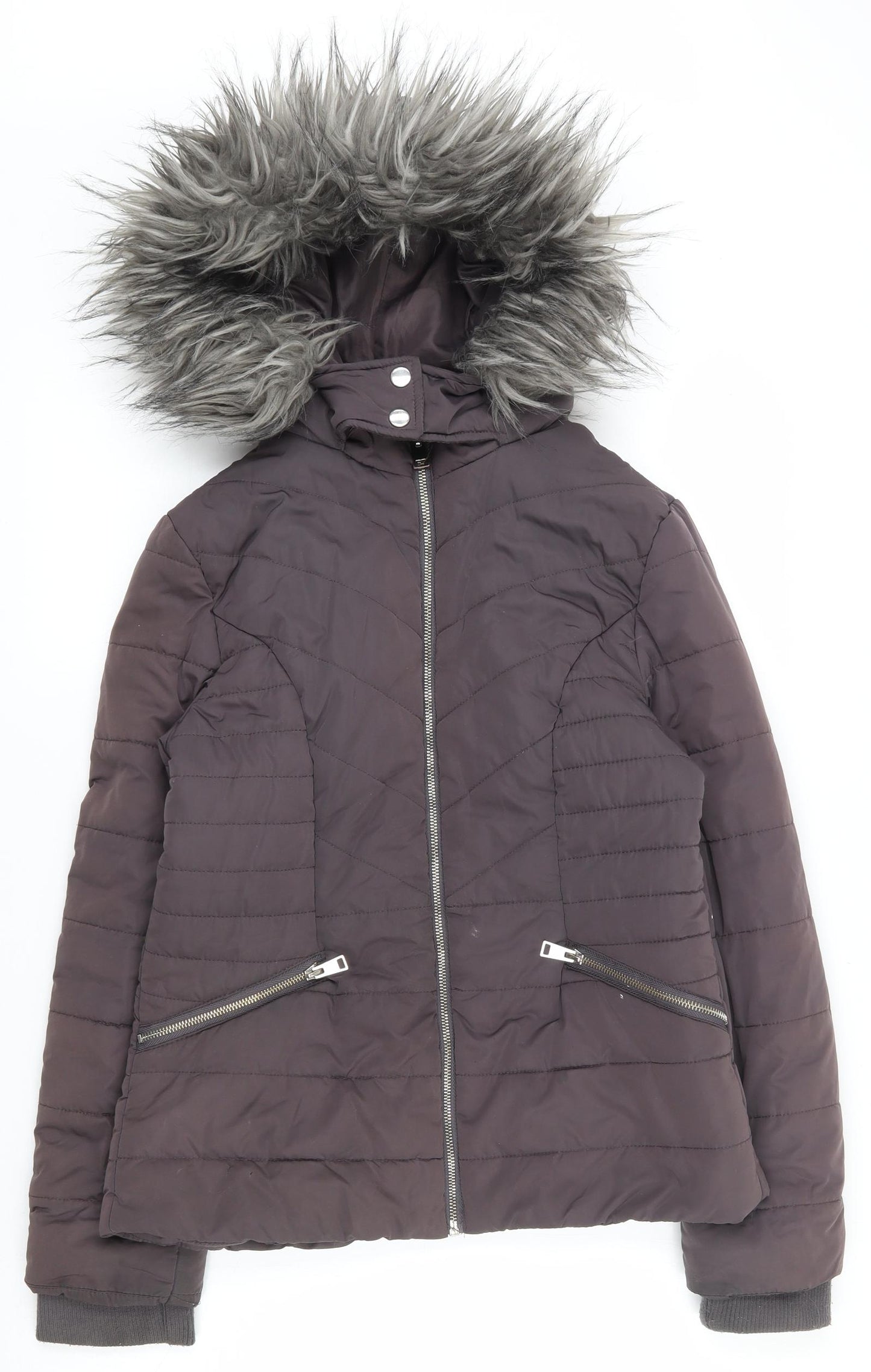 New Look Girls Brown   Parka Coat Size 12-13 Years  Zip