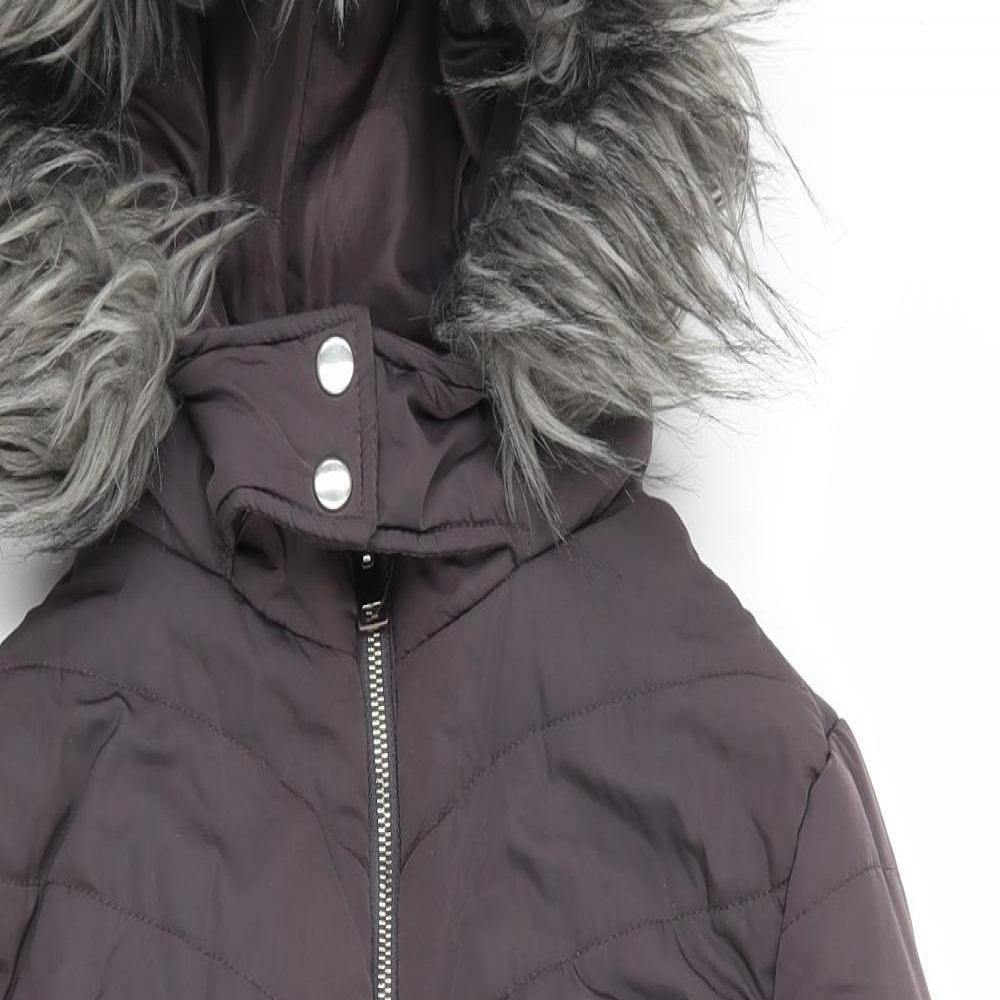 New Look Girls Brown   Parka Coat Size 12-13 Years  Zip
