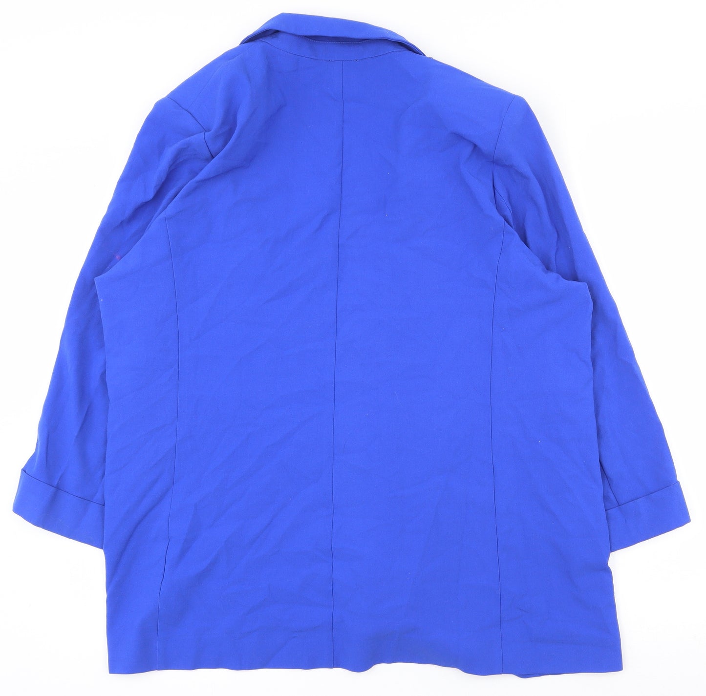 Marks Womens Blue  Polyester Jacket Blazer Size 18   - Open, Shoulder pads