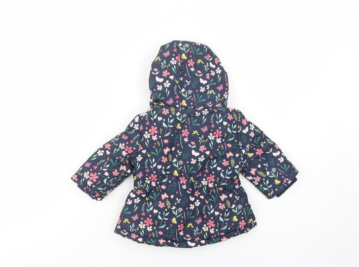 Primark Baby Blue Floral  Basic Coat Coat Size 3-6 Months   Zip