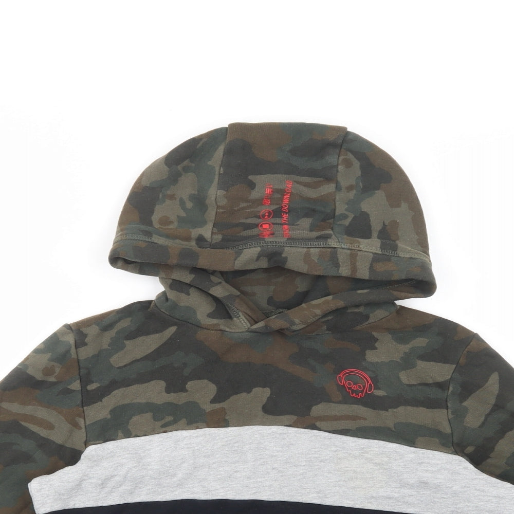 NEXT Boys Multicoloured Camouflage Cotton Pullover Hoodie Size 10 Years  Pullover