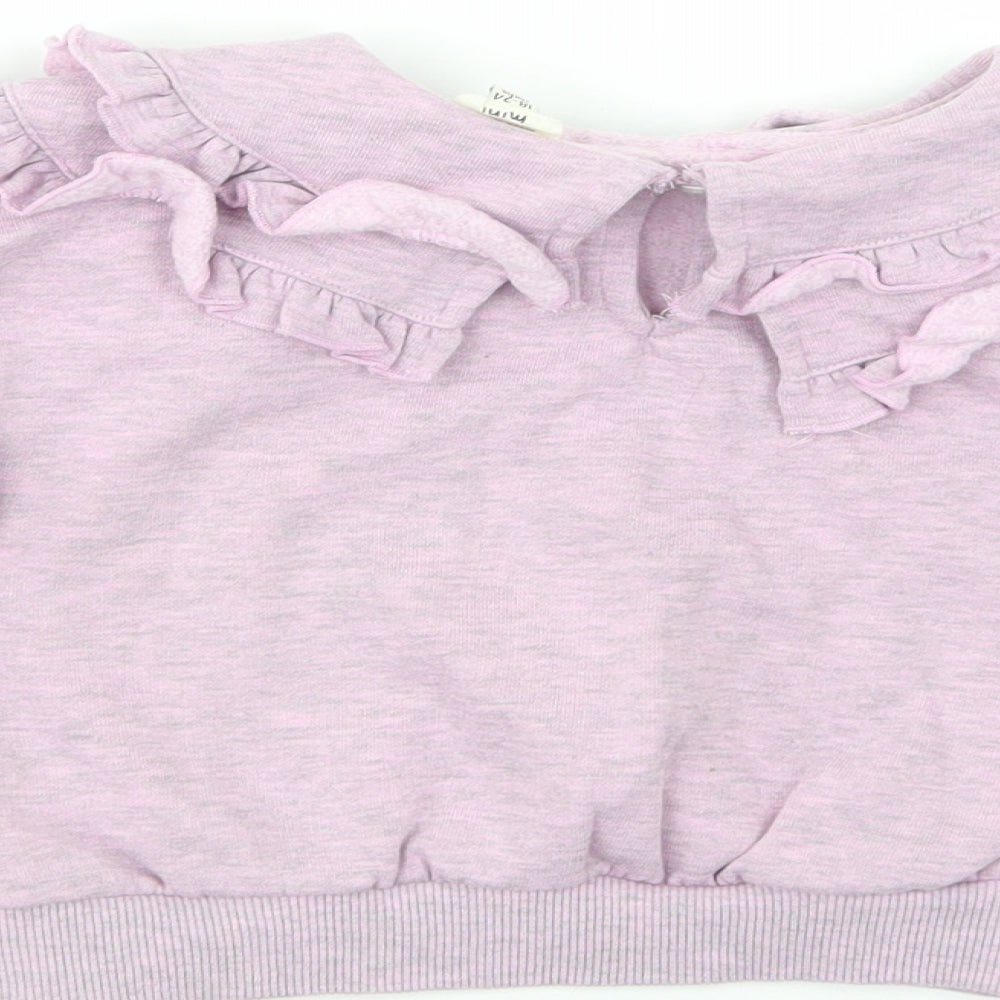 River Island Baby Purple  Cotton Pullover Jumper Size 18-24 Months  Button
