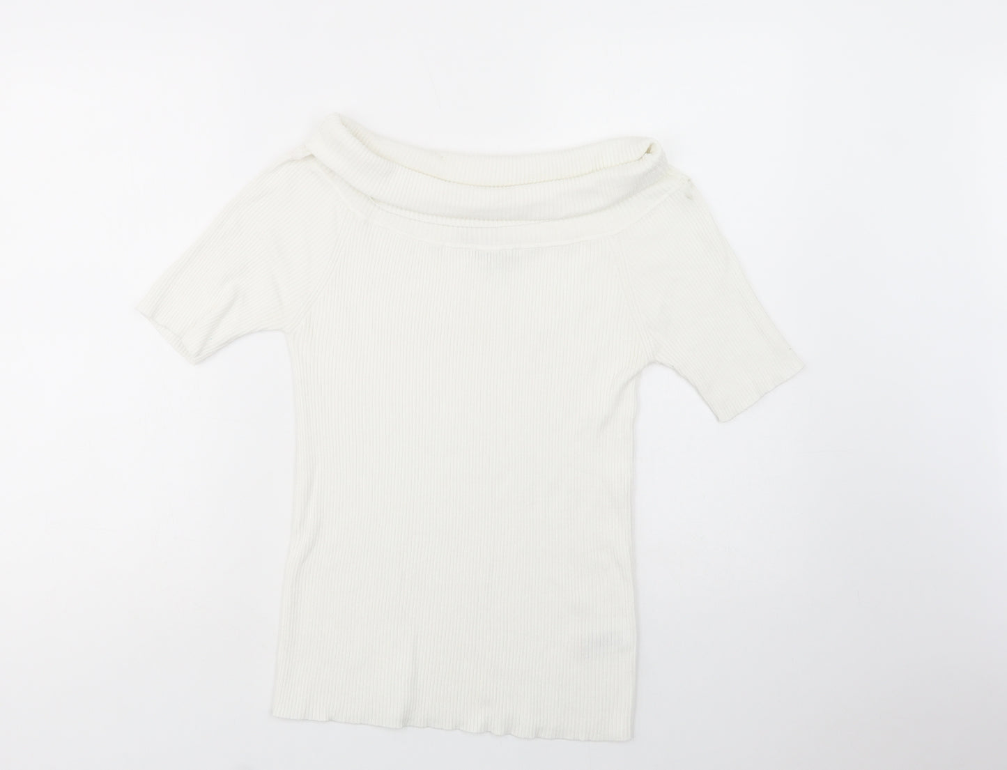 NEXT Womens White Roll Neck  Viscose Pullover Jumper Size 16