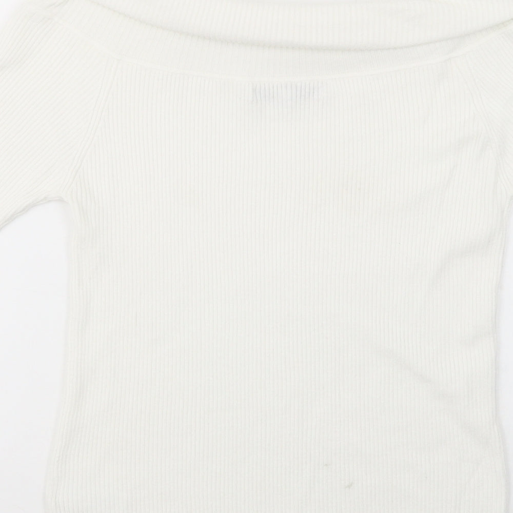 NEXT Womens White Roll Neck  Viscose Pullover Jumper Size 16