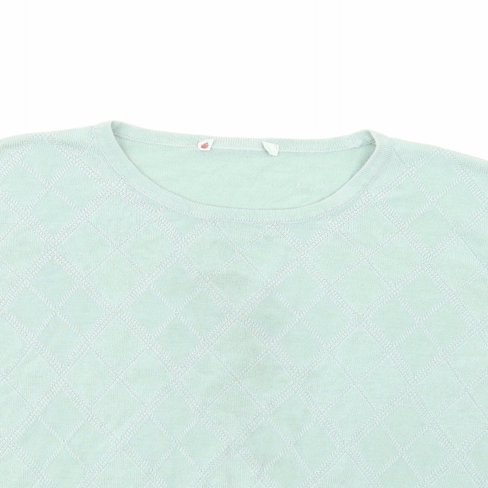 Marks and Spencer Womens Green  Acrylic Basic Blouse Size 10 Crew Neck