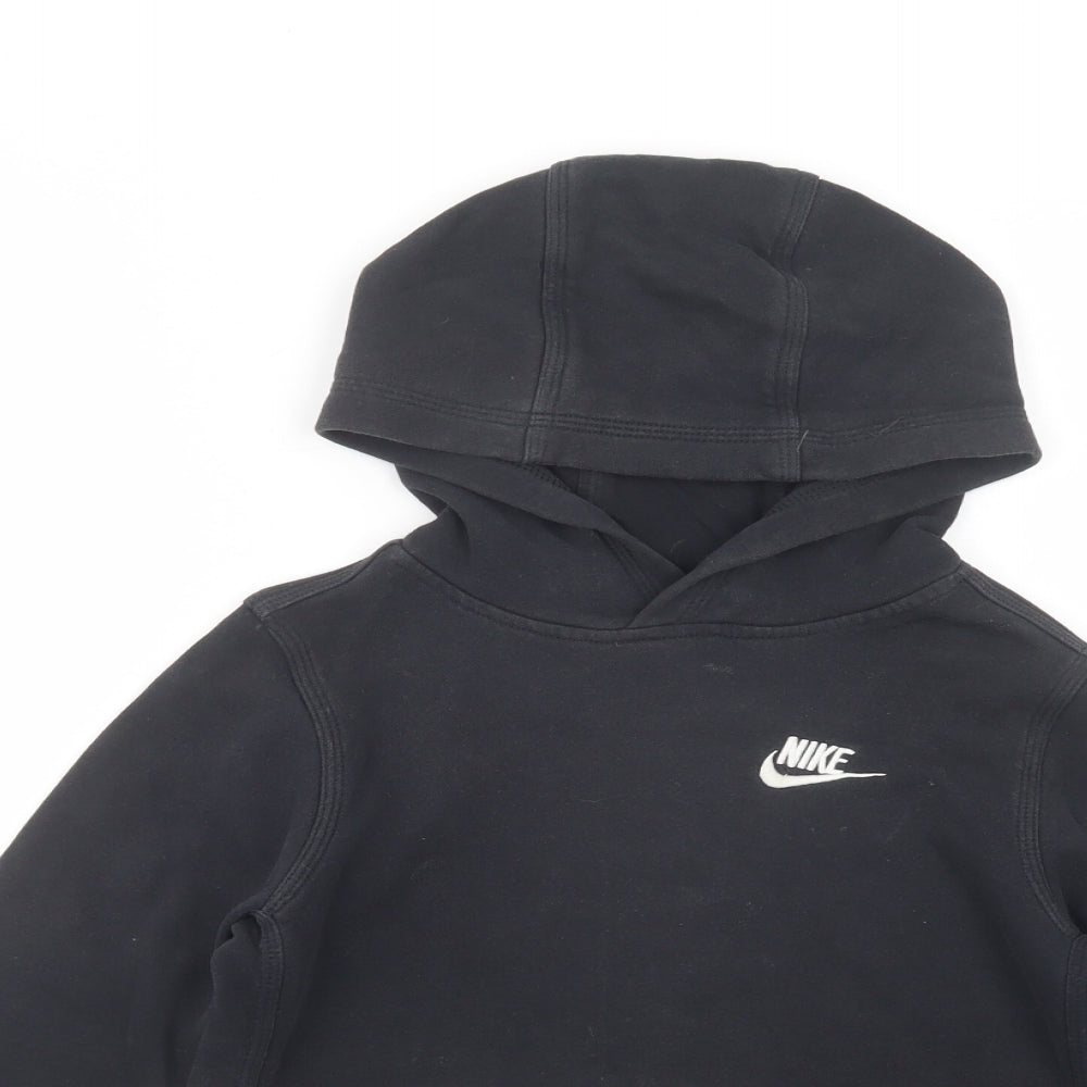 Nike Boys Black  Cotton Pullover Hoodie Size 8-9 Years  Pullover