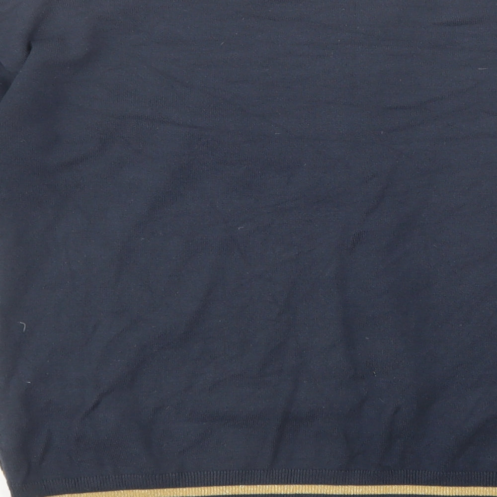 NEXT Womens Blue Floral Viscose Basic Blouse Size 10 Crew Neck