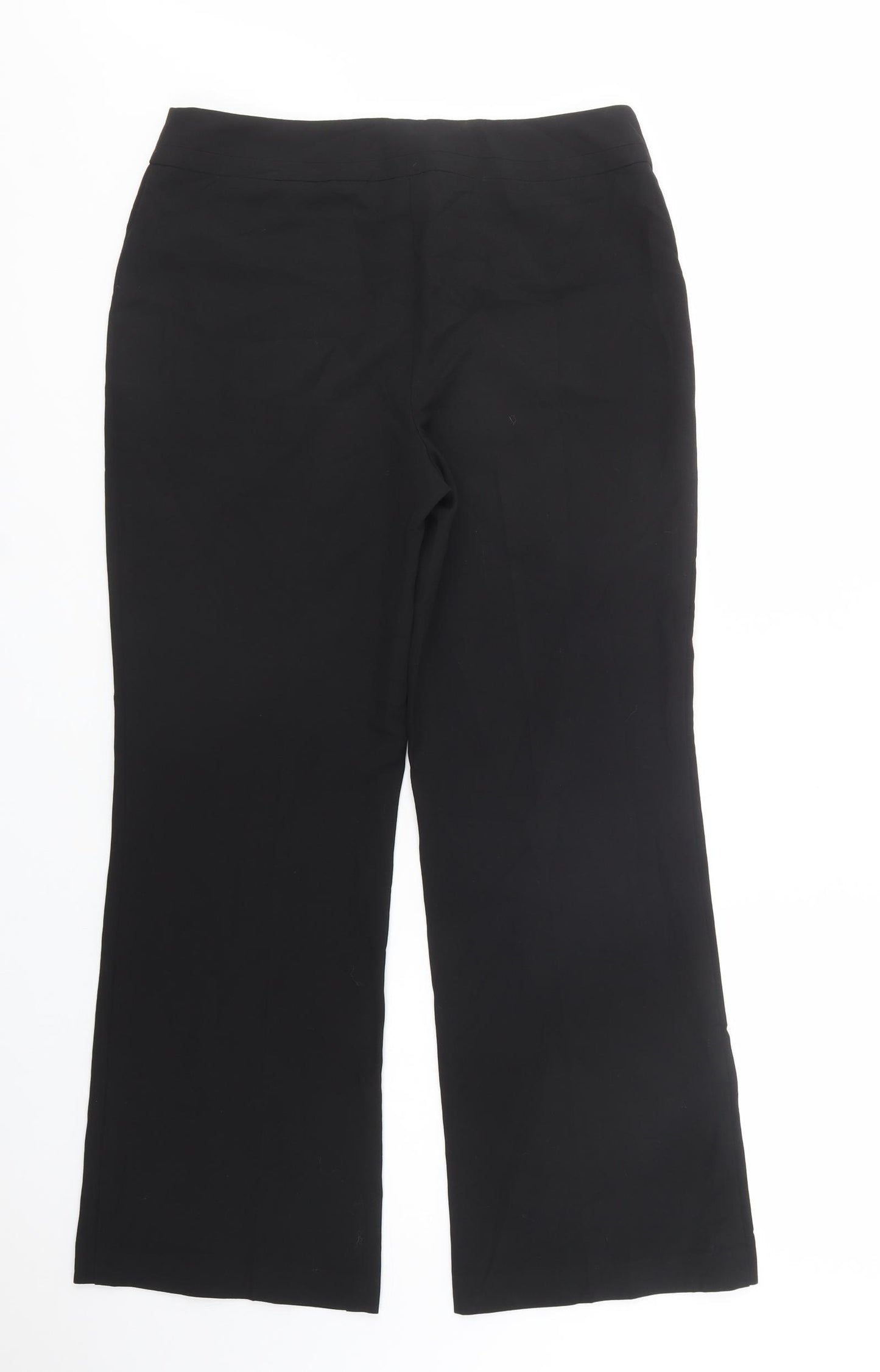 F&F Womens Black  Polyester Dress Pants Trousers Size 10 L29 in Regular Button