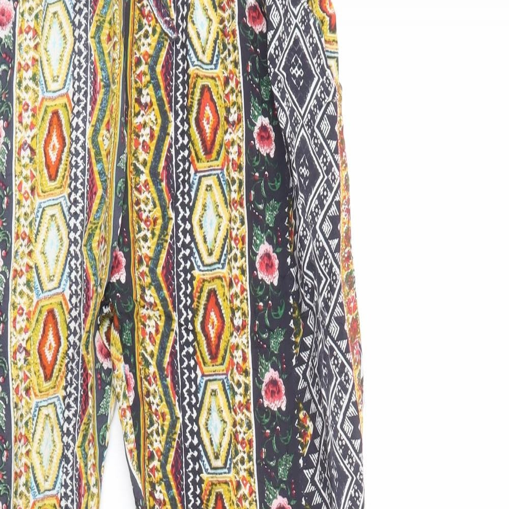 Sabelotodo Womens Multicoloured Geometric Polyester Trousers  Size M L31 in Regular Drawstring