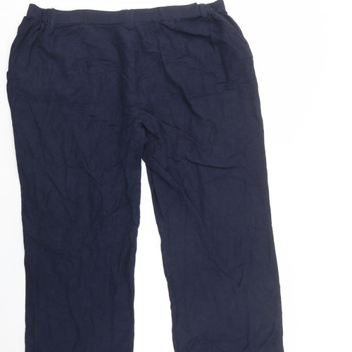 Joanna Hope Womens Blue  Viscose Trousers  Size 20 L28 in Regular Button