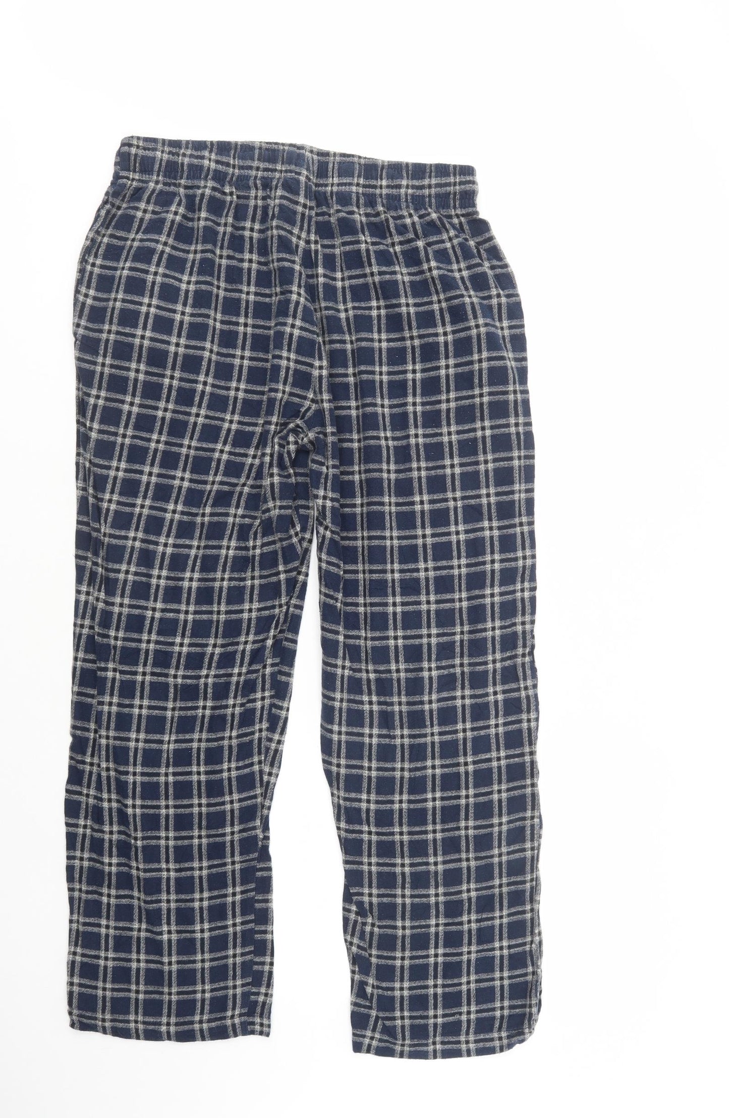 TU Mens Blue Plaid Cotton  Pyjama Pants Size L  Drawstring
