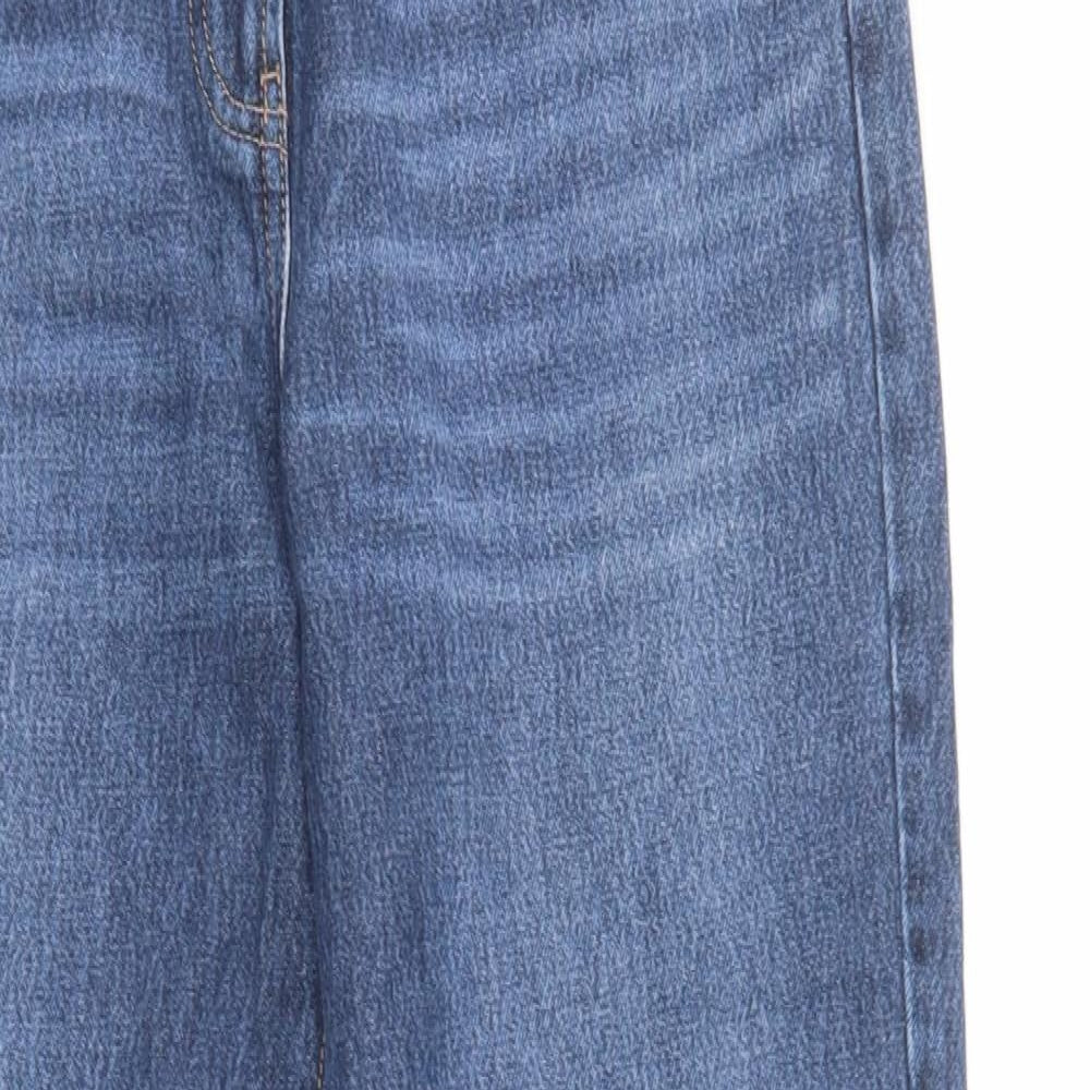 NEXT Womens Blue  Cotton Straight Jeans Size 12 L32 in Regular Button