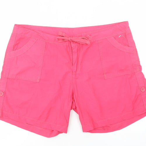 Preworn Womens Pink  Cotton Cargo Shorts Size 18 L6 in Regular Button