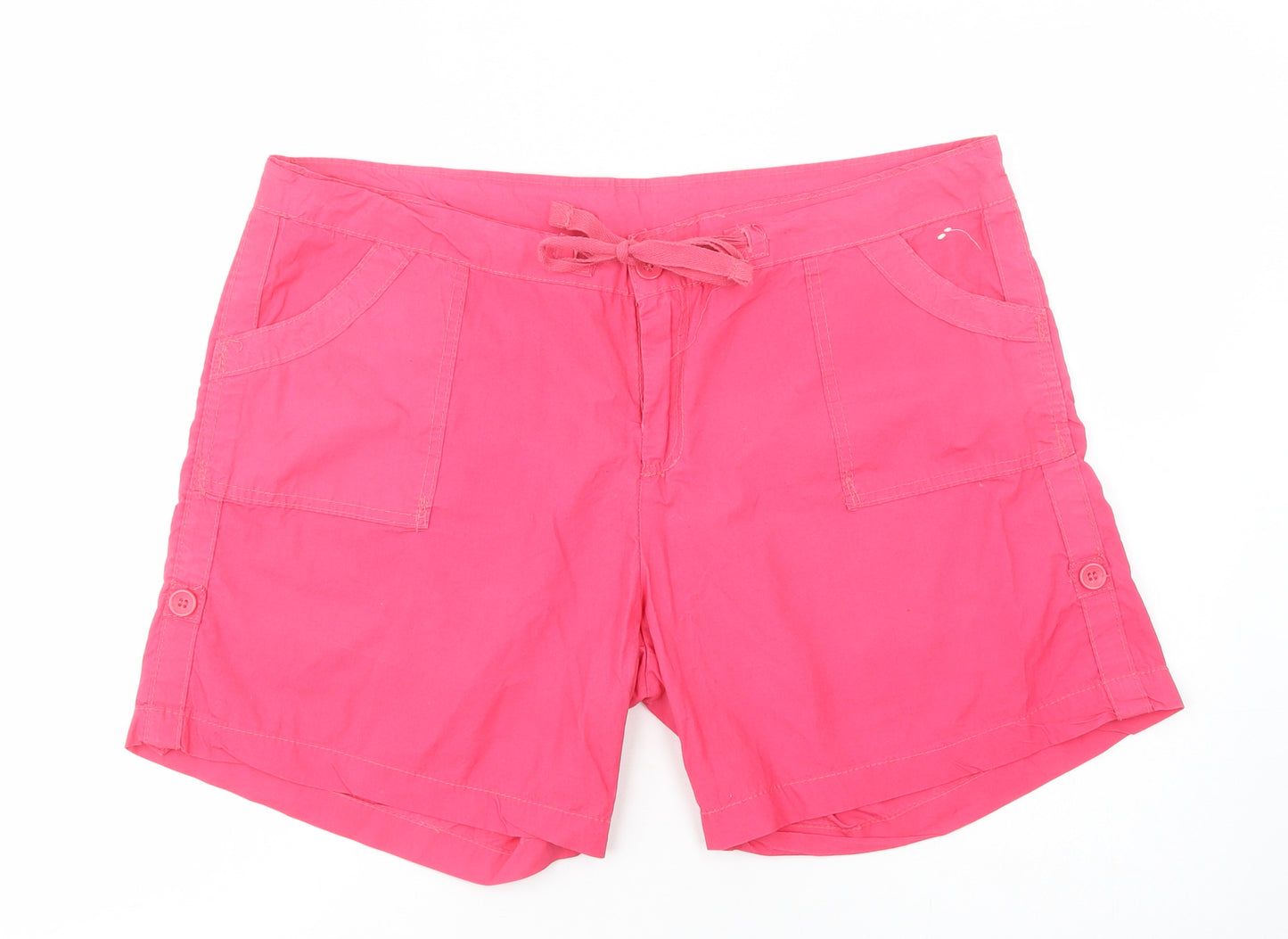 Preworn Womens Pink  Cotton Cargo Shorts Size 18 L6 in Regular Button