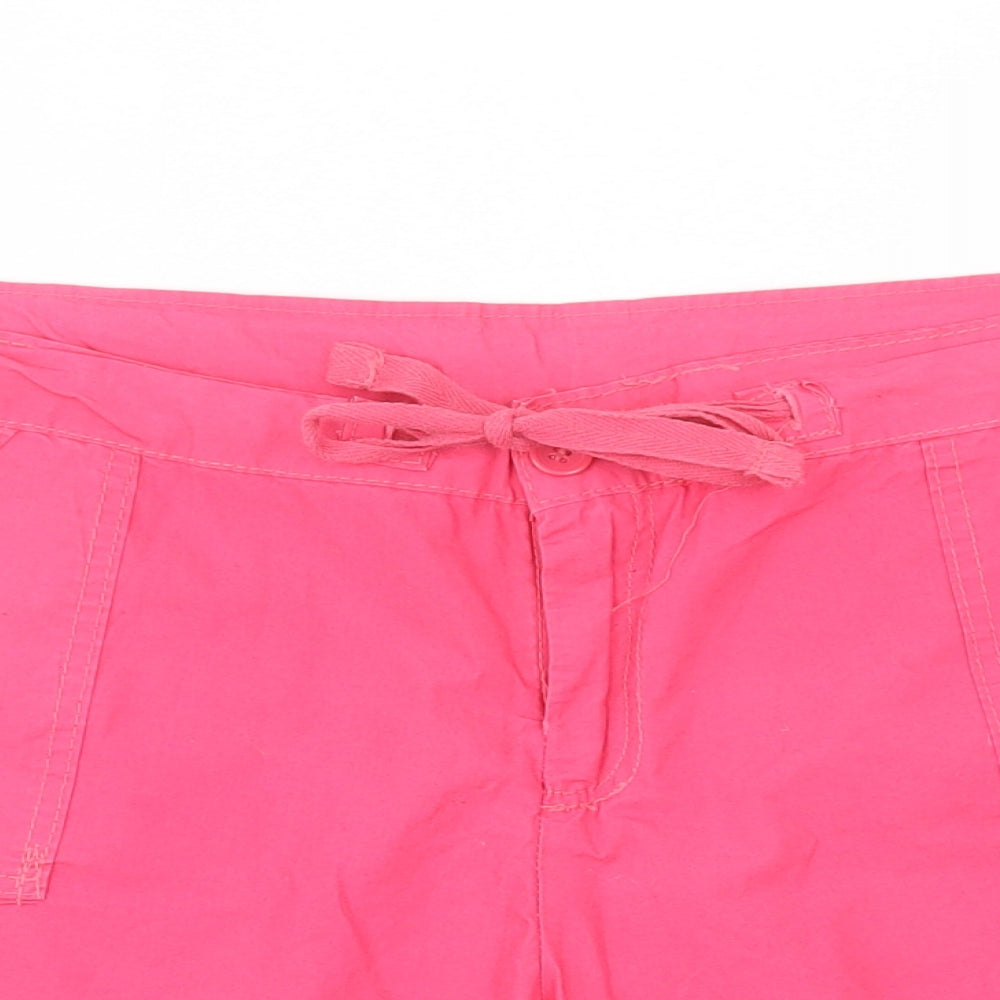 Preworn Womens Pink  Cotton Cargo Shorts Size 18 L6 in Regular Button