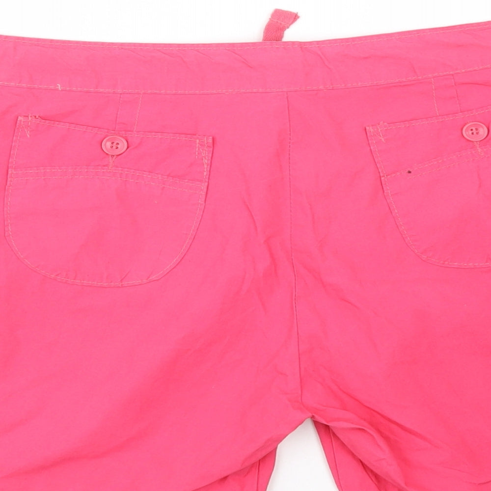Preworn Womens Pink  Cotton Cargo Shorts Size 18 L6 in Regular Button
