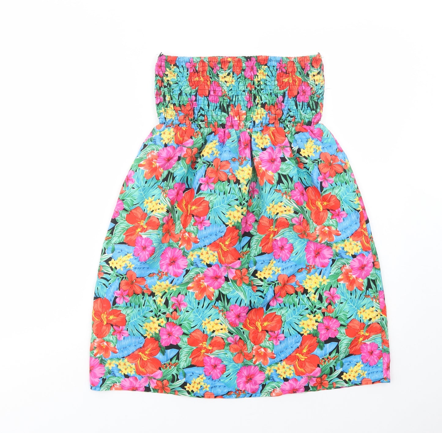 Primark Womens Multicoloured Floral Polyester Mini  Size XS  Off the Shoulder Pullover