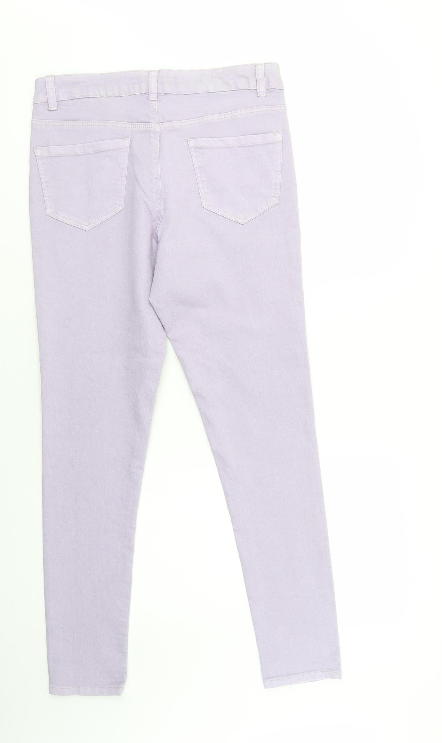 George Womens Purple  Cotton Skinny Jeans Size 12 L30 in Regular Button