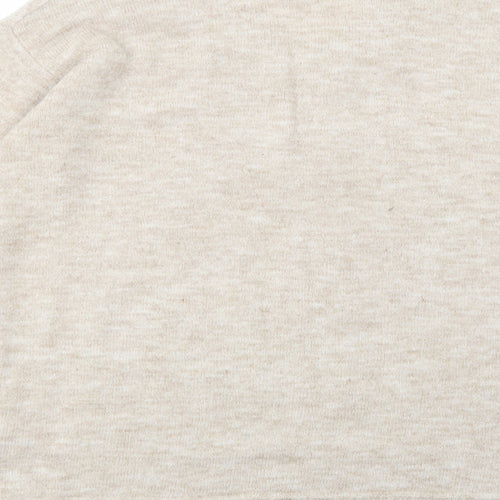 Dorothy Perkins Womens Beige V-Neck  Acrylic Pullover Jumper Size 12