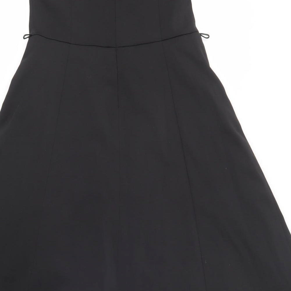 Etam Womens Black  Polyester Fit & Flare  Size 12  Off the Shoulder Zip