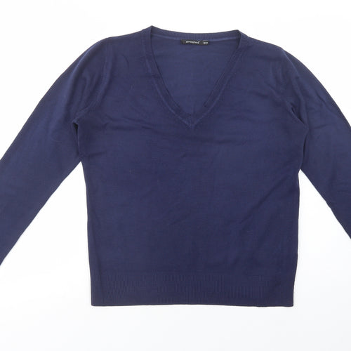 Atmosphere Womens Blue V-Neck  Acrylic Pullover Jumper Size 16