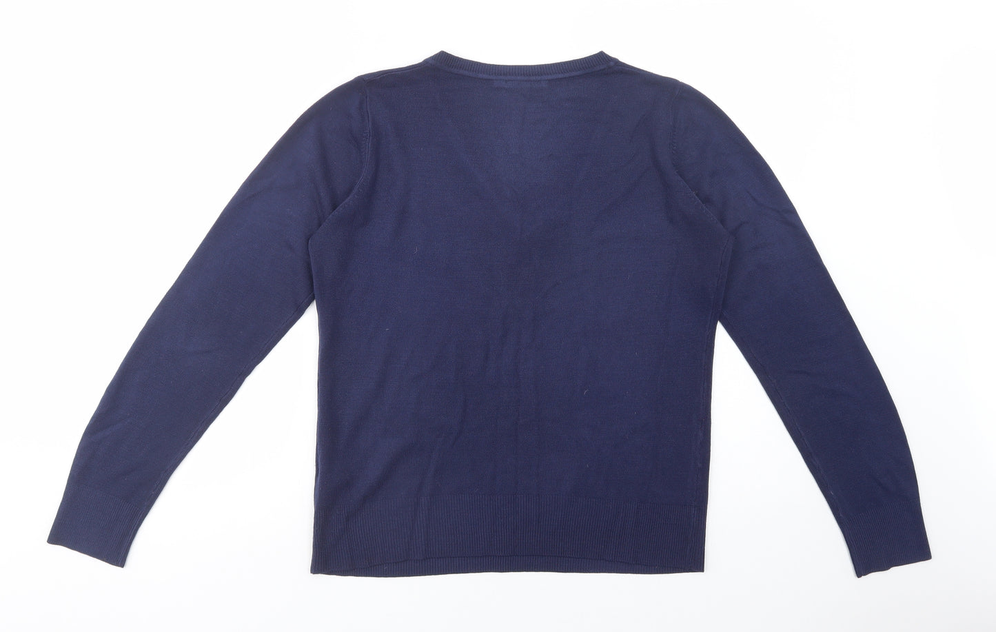 Atmosphere Womens Blue V-Neck  Acrylic Pullover Jumper Size 16