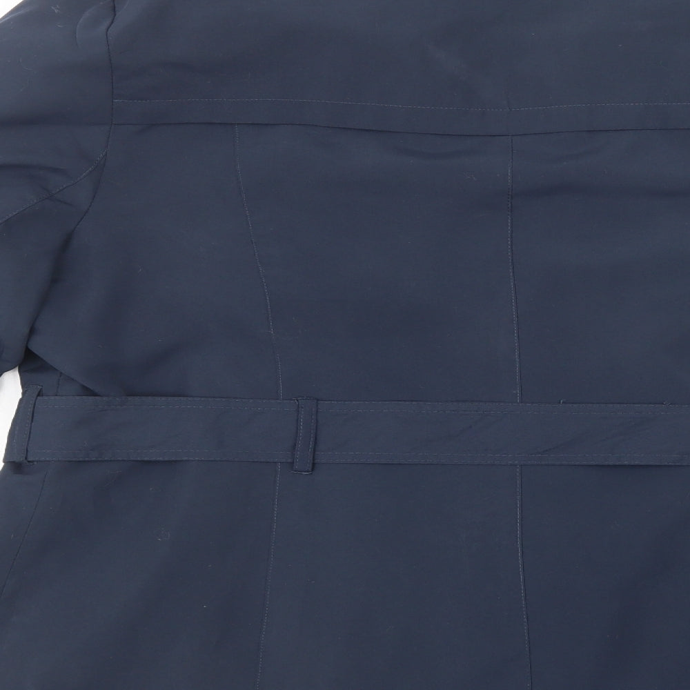 Atmosphere Womens Blue   Trench Coat Coat Size 18  Button