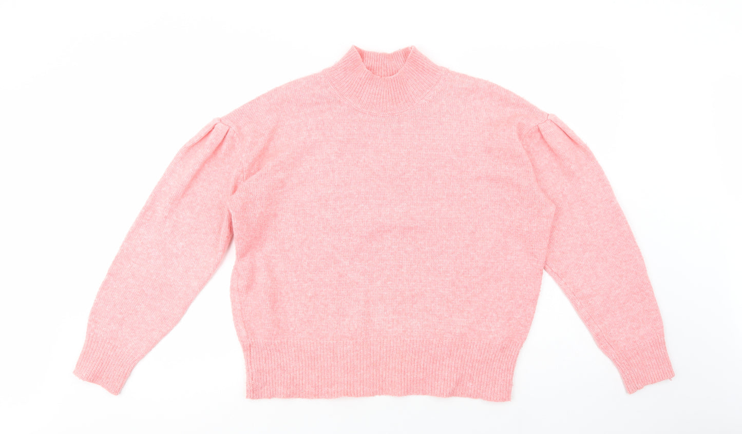 Marks and Spencer Womens Pink High Neck  Polyester Pullover Jumper Size M
