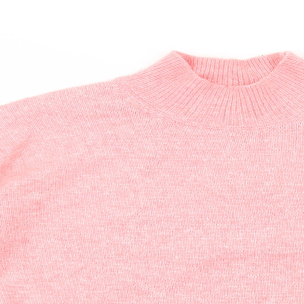 Marks and Spencer Womens Pink High Neck  Polyester Pullover Jumper Size M