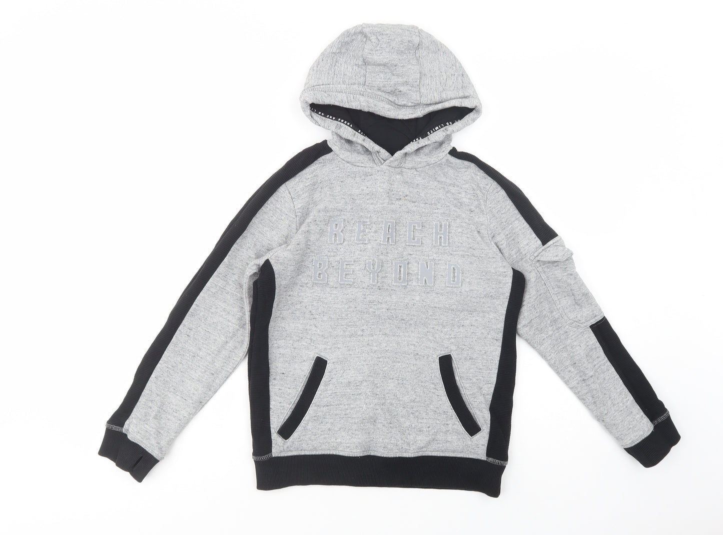 Nutmeg Boys Grey  Cotton Pullover Hoodie Size 9-10 Years  Pullover - Reach Beyond