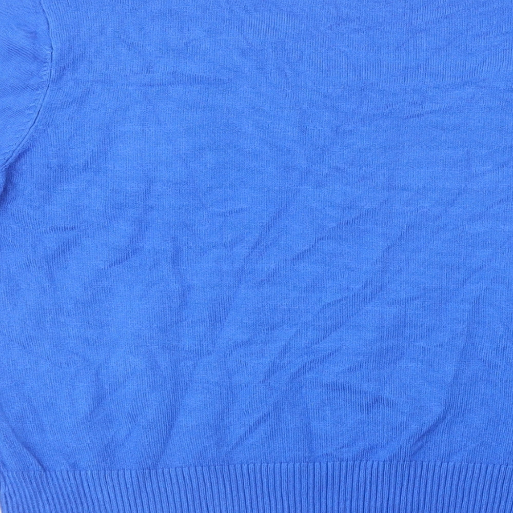 Roman Womens Blue Scoop Neck  Viscose Pullover Jumper Size 16