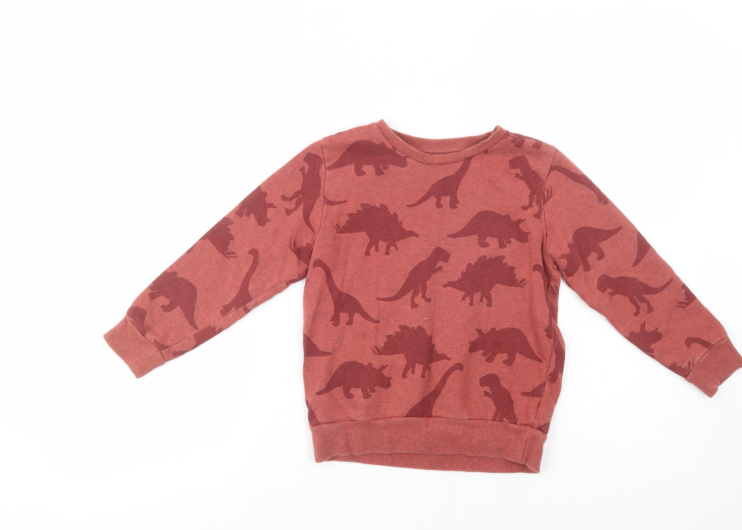 NEXT Boys Red  Cotton Pullover Sweatshirt Size 5-6 Years  Pullover - Dinosaur Print