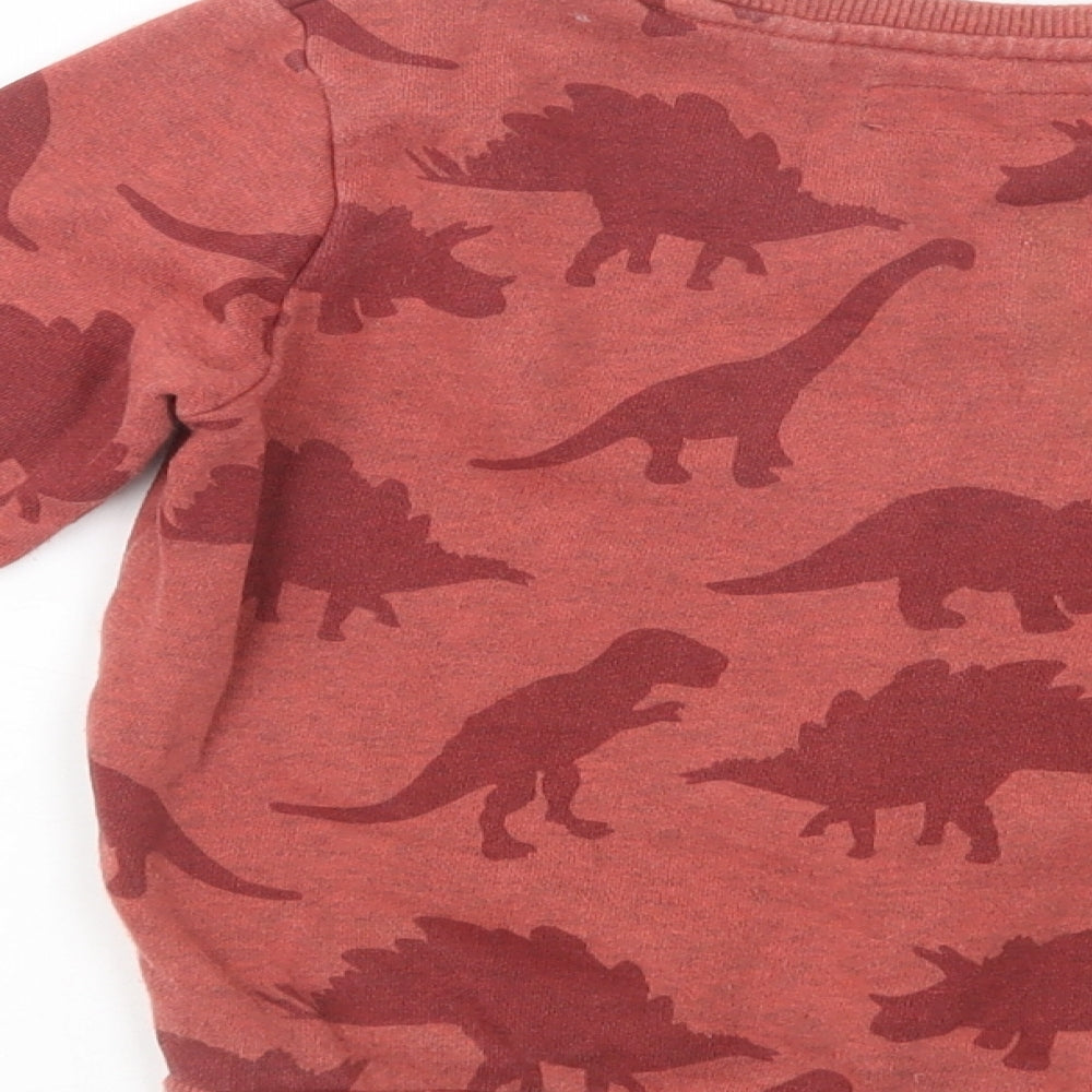 NEXT Boys Red  Cotton Pullover Sweatshirt Size 5-6 Years  Pullover - Dinosaur Print
